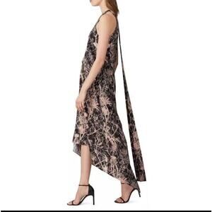 Cedric Charlier Dress Womens 8 Abstract High Low Tie Cocktail Party Maxi ITALY